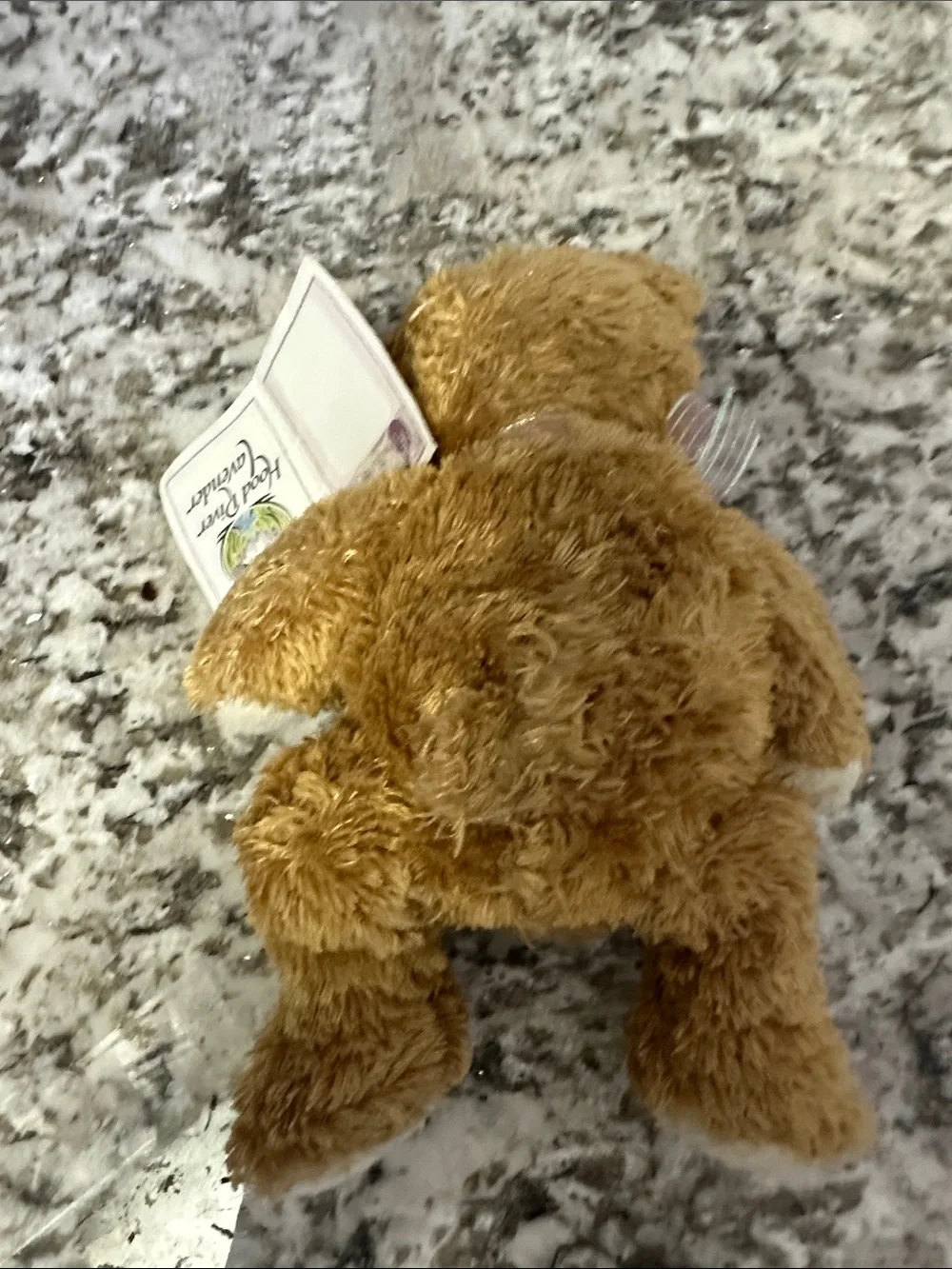 Plush Teddy Bear with Embroidered Flowers and Organic Lavender.